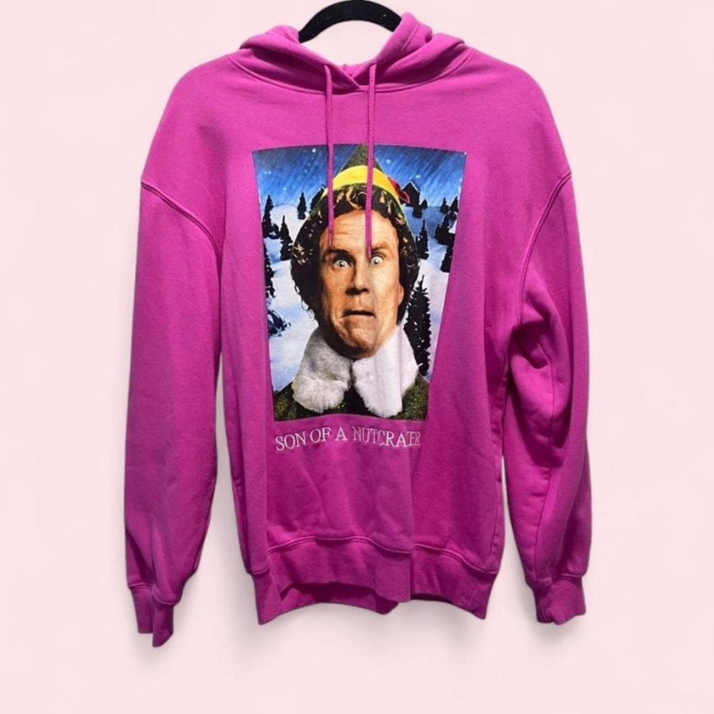 ELF Hot Pink Graphic Pullover Hoodie